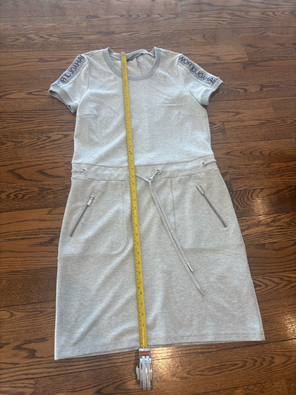 Heather Gray Short-Sleeve Midi Drawstring Dress